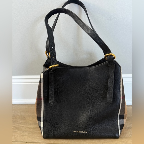 Burberry Handbags - Like New Authentic Burberry House Check Derby Canterbury Tote, Black Leather